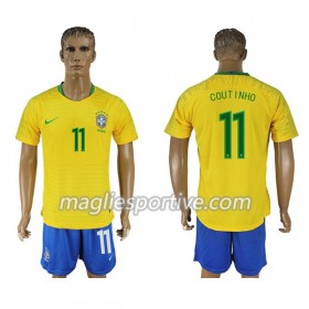 Completo Calcio Brasile Philippe Coutinho 11 Divisa Prima Mondiali 2018