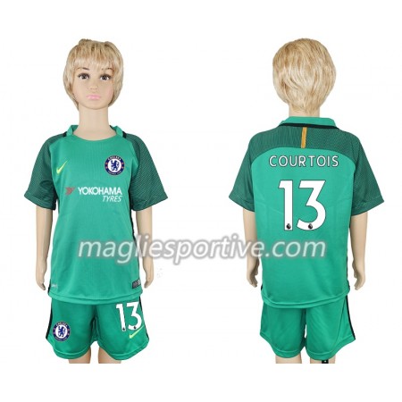 Completo Calcio Chelsea Courtois 13 Portiere Bambino Divisa Prima 2018