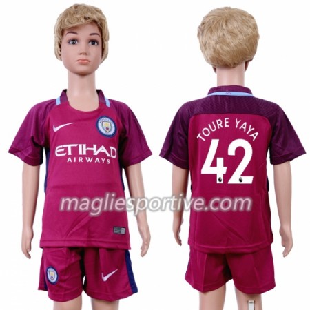 Completo Calcio Manchester City Yaya Toure 42 Bambino Divisa Trasferta 2018