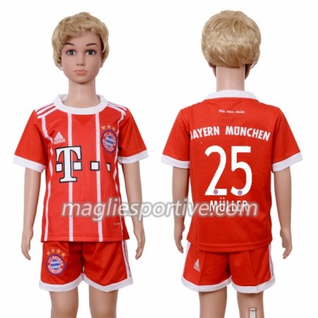 Completo Calcio Bayern Monaco Thomas Muller 25 Bambino Divisa Prima 2018